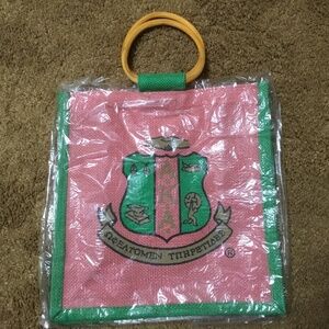 AKA Sorority Jute Bag Shield on both sides
